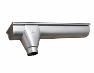 koncový žlab s kotlíkem pozinkovaný levý s kotlíkem 250 mm